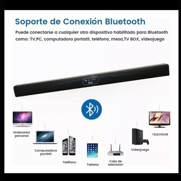 Bocina Profesional 40W - 82cm de Largo con Conexiones USB, AUX, Radio FM y Bluetooth 5.0