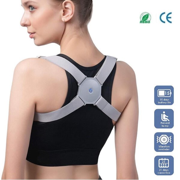 Corrector de Postura Inteligente con Sensor de Vibración y Correas Ajustables para Alivio de Dolor en Cuello, Espalda y Hombros - Image 2